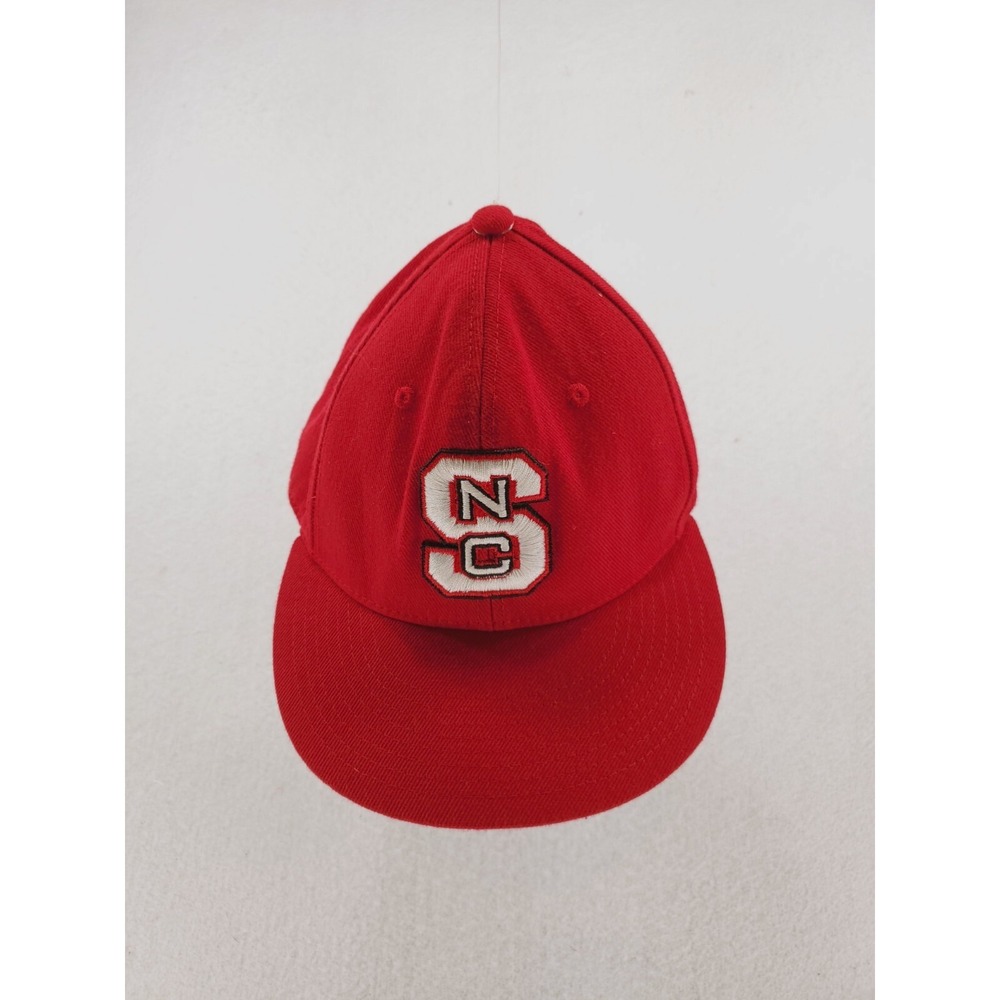 NC State Hat Cap‎ Mens 7 1/8 Red Fitted Zephyr 32/5 Chopped Wool Flat Wide Brim